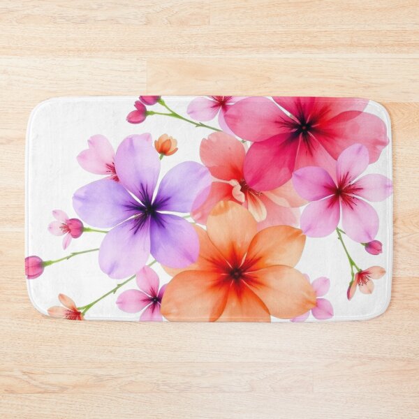 Item preview, Vibrant Floral Watercolor Pattern with Pink, Purple, and Orange Blooms designed and sold by lamp148.