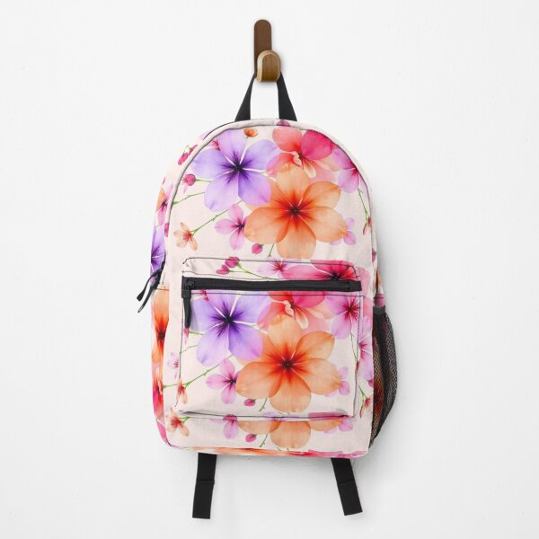 Item preview, Vibrant Floral Watercolor Pattern with Pink, Purple, and Orange Blooms designed and sold by lamp148.