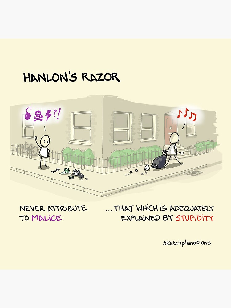 Thumbnail 5 of 5, Coasters (Set of 4), Hanlon's Razor designed and sold by sketchplanator.