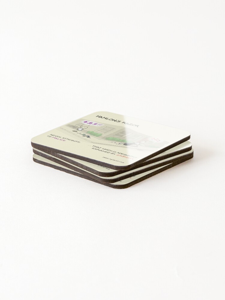 Thumbnail 4 of 5, Coasters (Set of 4), Hanlon's Razor designed and sold by sketchplanator.