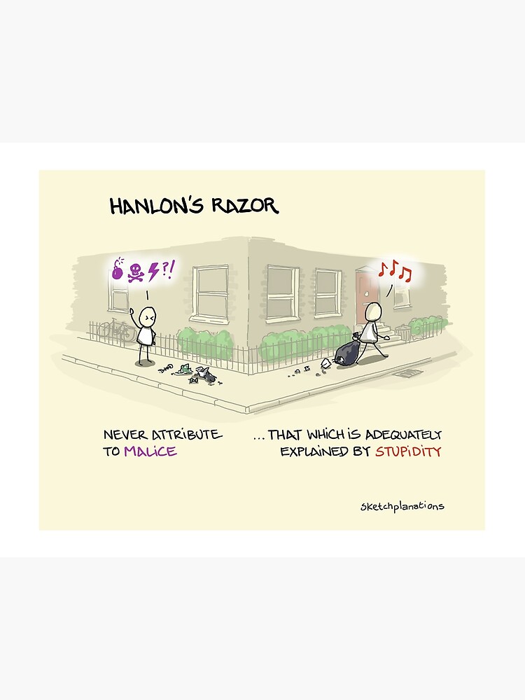 Thumbnail 2 of 2, Art Board Print, Hanlon's Razor designed and sold by sketchplanator.