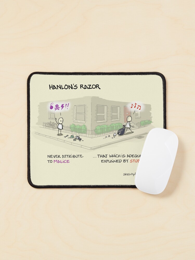 Thumbnail 1 of 5, Mouse Pad, Hanlon's Razor designed and sold by sketchplanator.