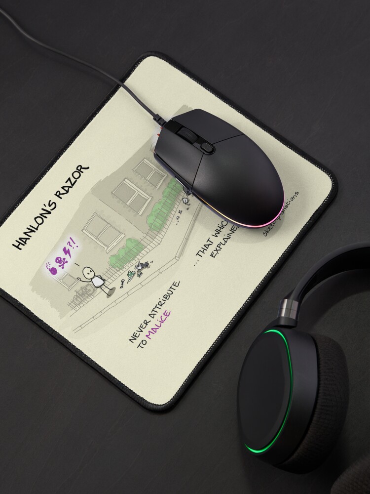 Thumbnail 4 of 5, Mouse Pad, Hanlon's Razor designed and sold by sketchplanator.