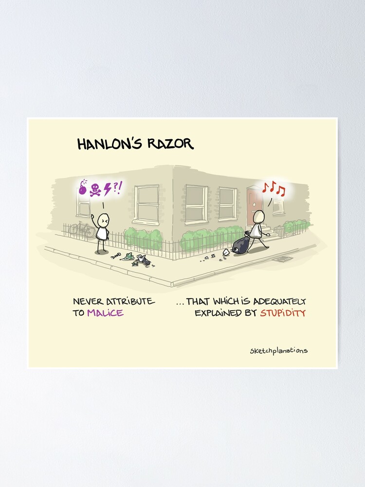 Thumbnail 1 of 3, Poster, Hanlon's Razor designed and sold by sketchplanator.