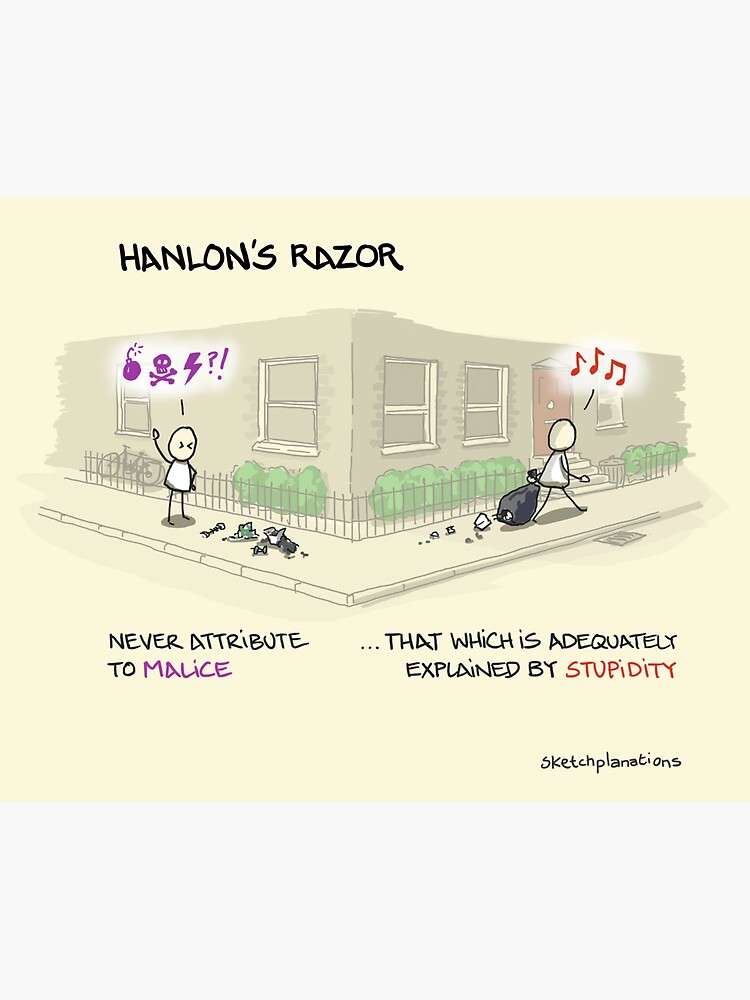 Thumbnail 3 of 3, Magnet, Hanlon's Razor designed and sold by sketchplanator.