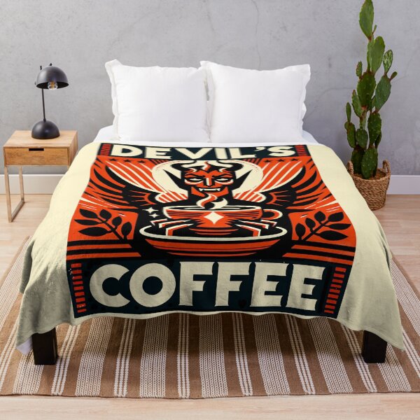 Item preview, Devil's Coffee - an original vintage-style poster art design for those who like their coffee as dark as their souls! designed and sold by geetarv.