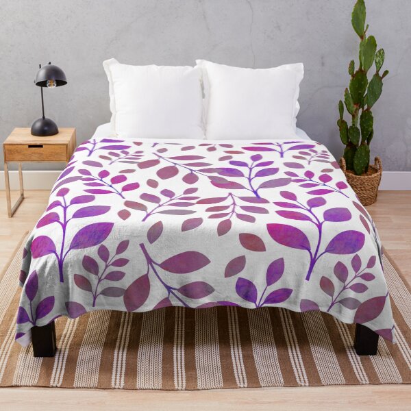 Item preview, Watercolor leaves, delicate and intense colors. Shades of purple and magenta. designed and sold by My-fake-places.