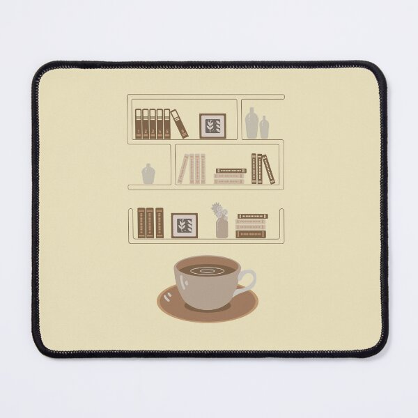 Artikelvorschau, Bücherregal und eine Tasse Tee entworfen und verkauft von Deepness2023.