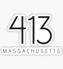 MASSACHUSETTS 413 • BLACK Sticker