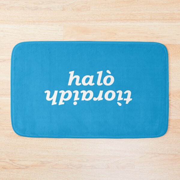 Item preview, halò tìoraidh (hello cherrio in Scottish Gaelic) with cyan background designed and sold by Mamaidh Made.