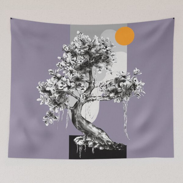 Item preview, "Stunning Bonsai Tree Drawing in Charcoal: A Captivating Black and White Artwork" designed and sold by Pandositive.