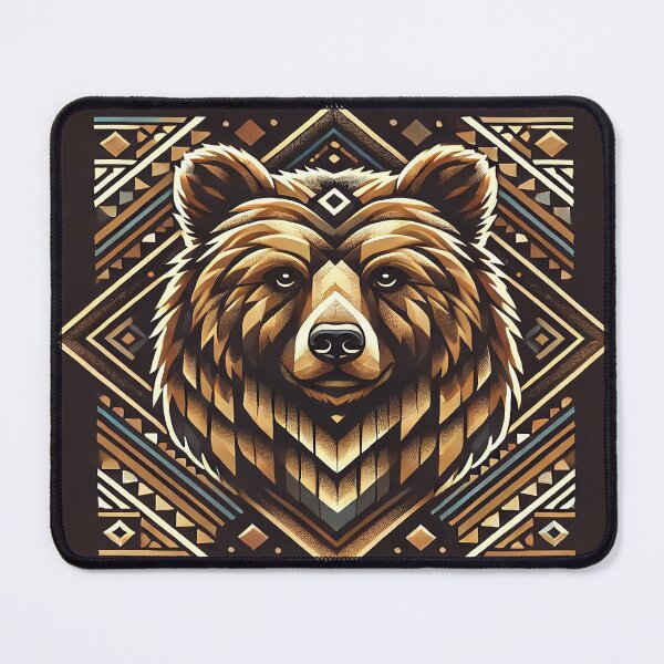 Item preview, Powerful bear in tribal geometric design designed and sold by FAONIM.