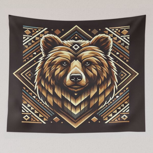 Item preview, Powerful bear in tribal geometric design designed and sold by FAONIM.