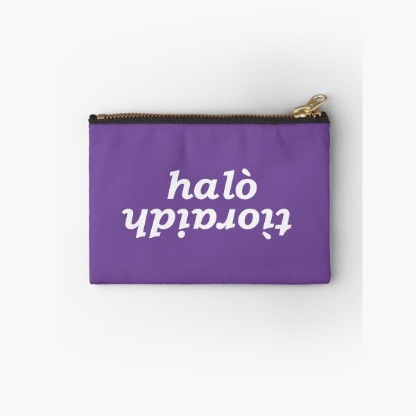 Item preview, halò tìoraidh (hello cherrio in Scottish Gaelic) with purple background designed and sold by Mamaidh Made.