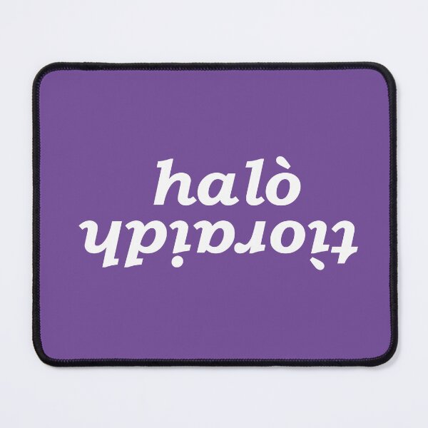 Item preview, halò tìoraidh (hello cherrio in Scottish Gaelic) with purple background designed and sold by Mamaidh Made.