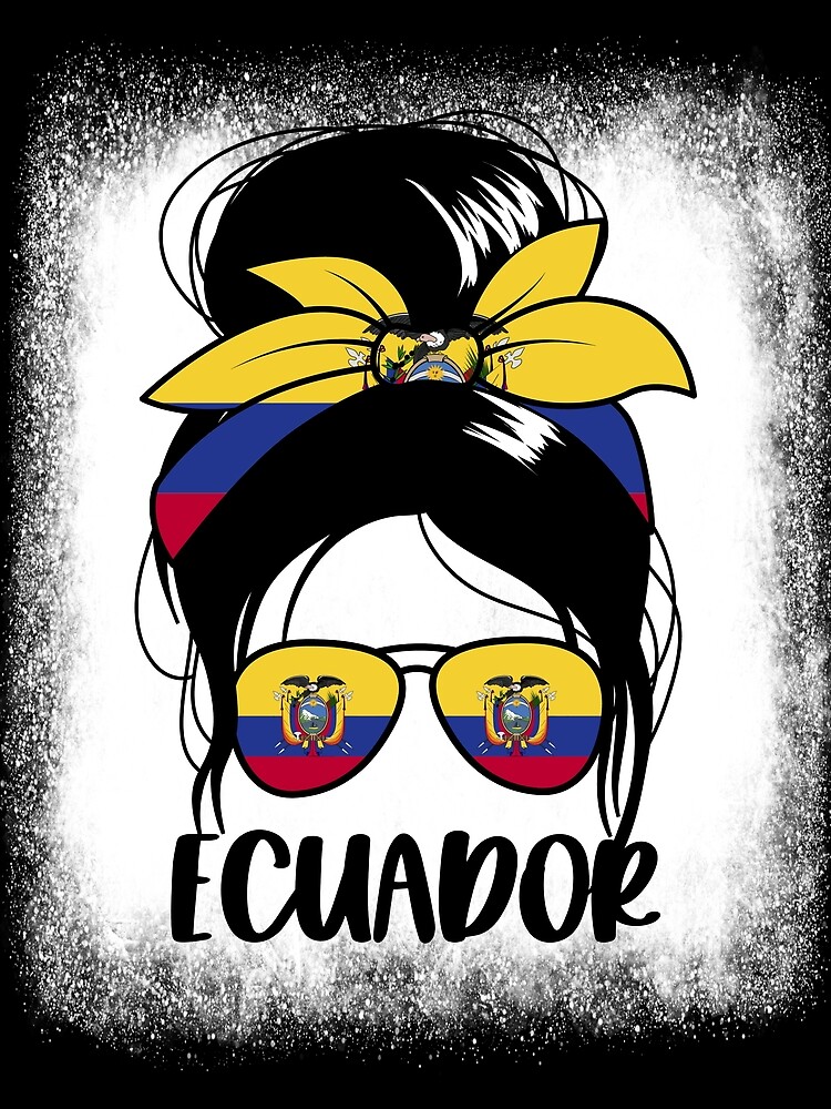 Thumbnail 3 von 3, Tuch, Ecuador Messy Bun Patriotic Ecuadorian Women's Ecuador Gear designt und verkauft von DynamicDesign.