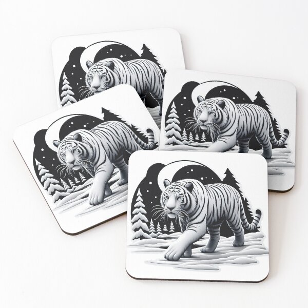 Item preview, Majestic White Tiger Strolling Through a Snowy Wilderness – A Rare Glimpse of Nature’s Power designed and sold by KreaDesignOne.