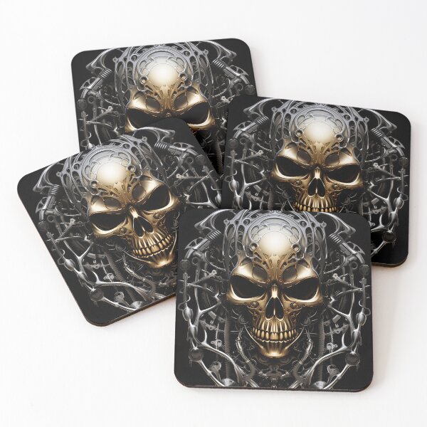 Item preview, Metal biomechanical skull designed and sold by PetsArt.