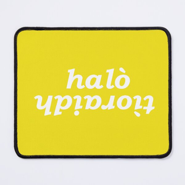 Item preview, halò tìoraidh (hello cherrio in Scottish Gaelic) with yellow background designed and sold by Mamaidh Made.