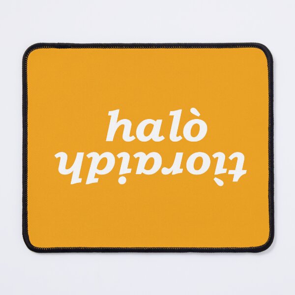 Item preview, halò tìoraidh (hello cherrio in Scottish Gaelic) with orange background designed and sold by Mamaidh Made.