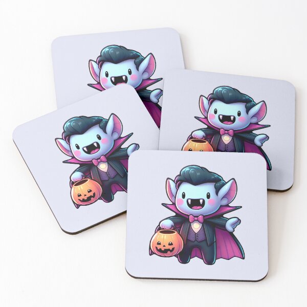 Item preview, Adorable Vampire with Pumpkin Trick-or-Treat Bucket designed and sold by Kwanbaba21.