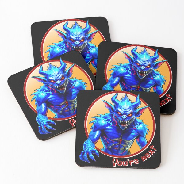 Item preview, Fierce Blue Monster with Fangs and Claws Ready to Attack designed and sold by VikArtStudio.