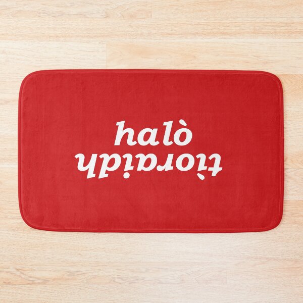 Item preview, halò tìoraidh (hello cherrio in Scottish Gaelic) with red background designed and sold by Mamaidh Made.