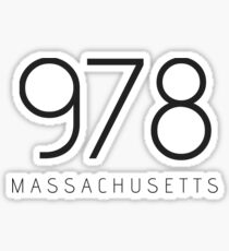 MASSACHUSETTS 978 • BLACK Sticker