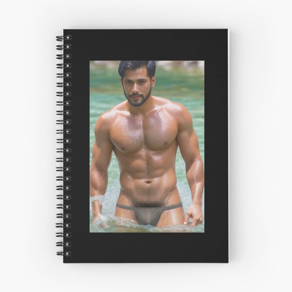 Item preview, Male Model With Beard in Sagging Gray Thong in a Lake designed and sold by Bodies of Males.