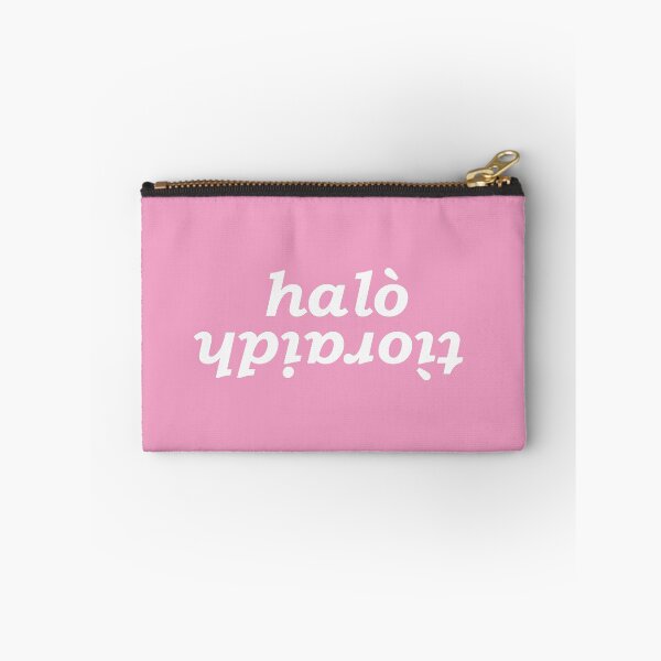 Item preview, halò tìoraidh (hello cherrio in Scottish Gaelic) with pink pastle background designed and sold by Mamaidh Made.