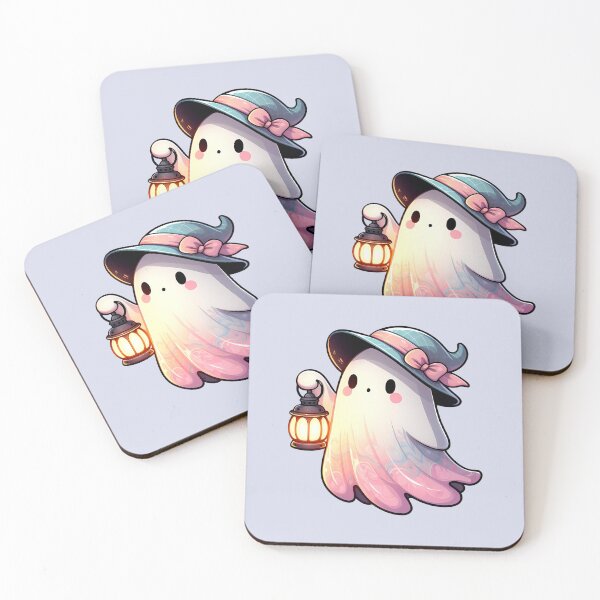 Item preview, Adorable Ghost with Witch Hat and Lantern designed and sold by Kwanbaba21.