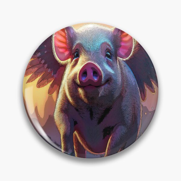 Item preview, Wings & Giggles: Cute Funny Pig Art designed and sold by CharlieMakes.