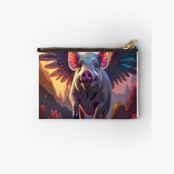 Item preview, Wings & Giggles: Cute Funny Pig Art designed and sold by CharlieMakes.