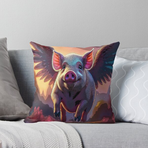 Item preview, Wings & Giggles: Cute Funny Pig Art designed and sold by CharlieMakes.
