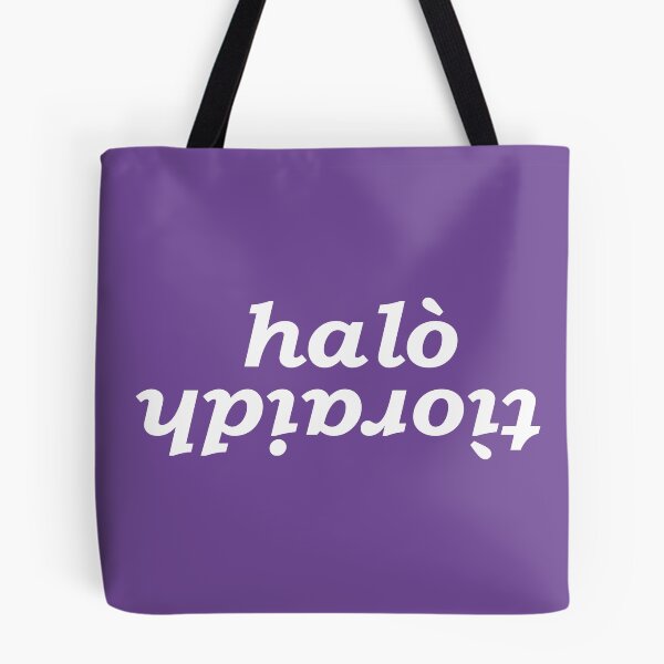 Item preview, halò tìoraidh (hello cherrio in Scottish Gaelic) with purple background designed and sold by Mamaidh Made.