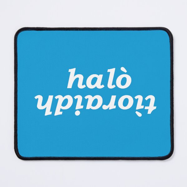 Item preview, halò tìoraidh (hello cherrio in Scottish Gaelic) with cyan background designed and sold by Mamaidh Made.