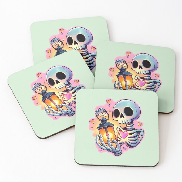 Item preview, Cute Skeleton Holding Lantern with Heart designed and sold by Kwanbaba21.