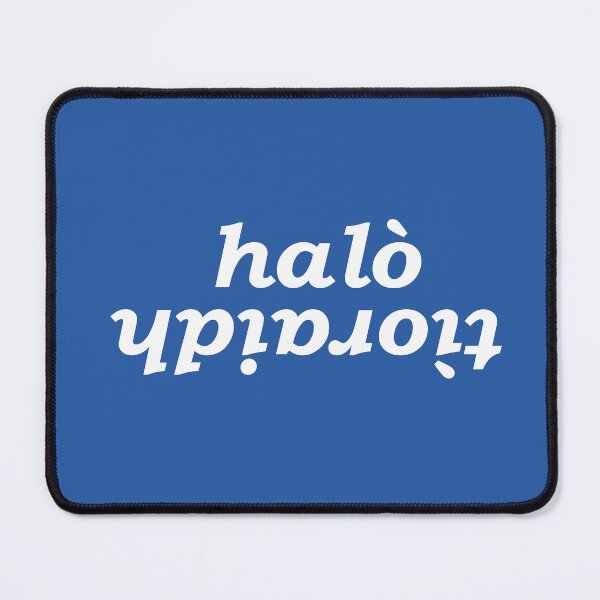 Item preview, halò tìoraidh (hello cherrio in Scottish Gaelic) with blue background designed and sold by Mamaidh Made.