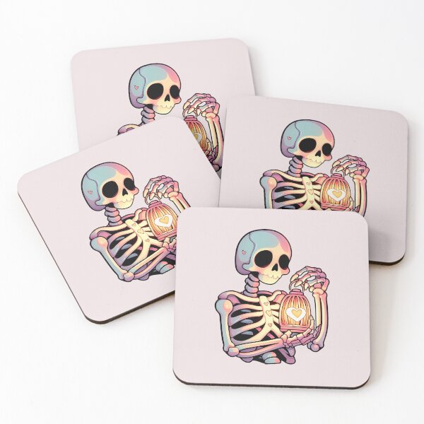 Item preview, Pastel Skeleton with Heart Lantern Illustration designed and sold by Kwanbaba21.