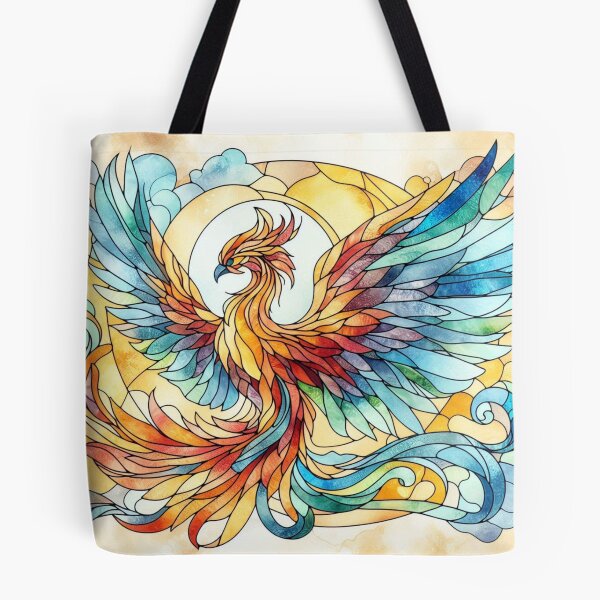 Item preview, Multicoloured Stained Glass Phoenix designed and sold by Pixelalchemy31.
