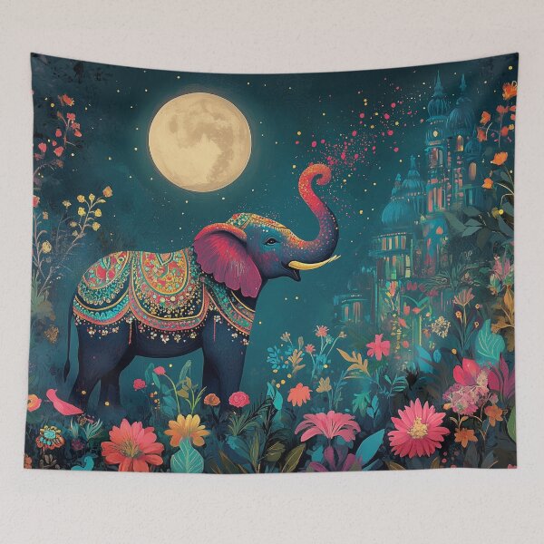 Item preview, Colourful Holi Indian Elephant  designed and sold by BeatnikBuddha.