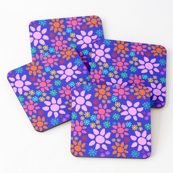 Item preview, Flowery Powery in Royal Blue designed and sold by AnOffbeatArtist.