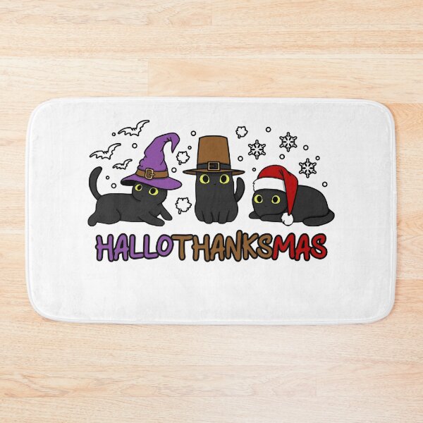 Item preview, Colorful Cat Lover Happy Halloween Thanksgiving Christmas Hallothanksmas Holidays  designed and sold by BBBLClo.