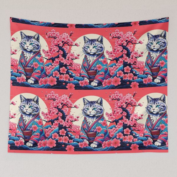 Item preview, Neko Harmony: Retro Japanese Cat Delight for Feline Aficionados designed and sold by Catophile.
