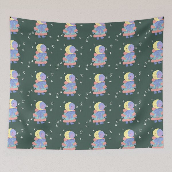 Item preview, Winter moon girl  Night - Cosmic Galaxy Pattern - Jemma Jamie Skidmore  designed and sold by Jemma Jamie Skidmore.