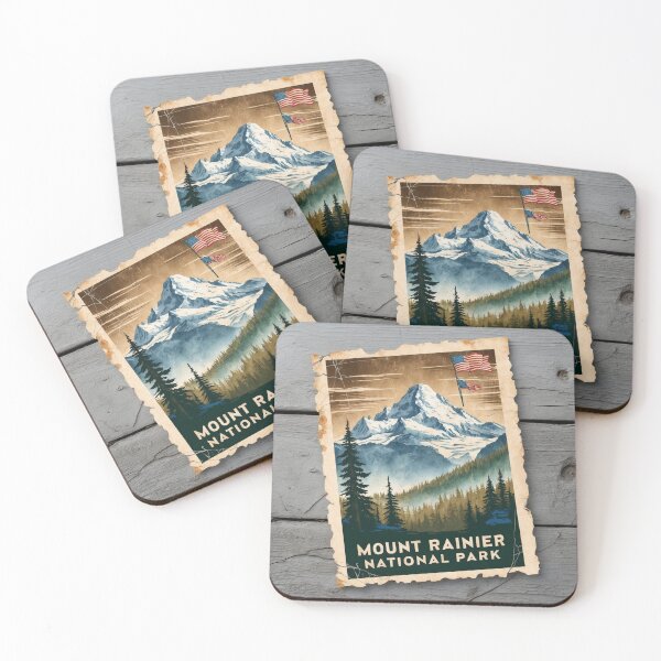 Item preview, Mount Rainier National Park Postcard Vintage Retro Travel designed and sold by TravelPostcardGems.