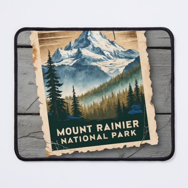 Item preview, Mount Rainier National Park Postcard Vintage Retro Travel designed and sold by TravelPostcardGems.