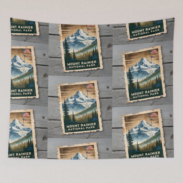 Item preview, Mount Rainier National Park Postcard Vintage Retro Travel designed and sold by TravelPostcardGems.