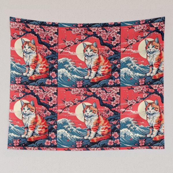 Item preview, Neko Harmony: Retro Japanese Cat Delight for Feline Aficionados designed and sold by Catophile.