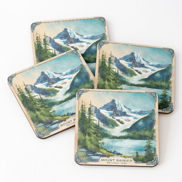 Item preview, Mount Rainier National Park Postcard Vintage Retro Travel designed and sold by TravelPostcardGems.